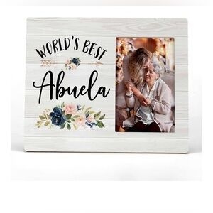 World's Best Abuela Photo Frame - White Floral Design